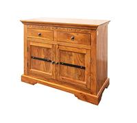 MASSIVMOEBEL24.DE Buffet - Bois Massif d'acacia laqué (Miel) - Style Colonial - Oxford #0424