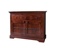 MASSIVMOEBEL24.DE Buffet - Bois Massif d'acacia laqué (Nougat) - Style Colonial - Oxford #531