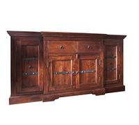 MASSIVMOEBEL24.DE Buffet - Bois Massif d'acacia laqué (Nougat) - Style Colonial - Oxford #902