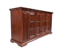 MASSIVMOEBEL24.DE Buffet - Bois Massif d'acacia laqué - Style Colonial (Nougat) - Oxford #403