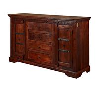 Buffet - Bois massif d'acacia laqué - Style colonial (Nougat) - OXFORD 513