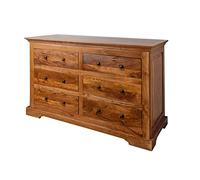 MASSIVMOEBEL24.DE Commode 145x58 Acacia laqué Miel Oxford #0447