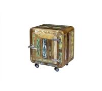 MASSIVMOEBEL24.DE Commode avec roulettes - Bois Massif recyclé laqué (Multicolore) - Inspiration Ethnique - FREEZY #05