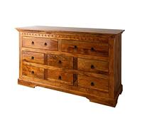 MASSIVMOEBEL24.DE Commode - Bois Massif d'acacia laqué (Miel) - Style Colonial - Oxford #0524