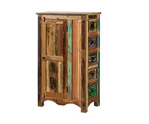 MASSIVMOEBEL24.DE Commode - Bois Massif recyclé Multicolore laqué - Inspiration Ethnique - Nature of Spirit #58