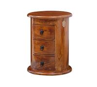 MASSIVMOEBEL24.DE Commode Ronde - Bois Massif d'acacia laqué (Miel) - Oxford #0337