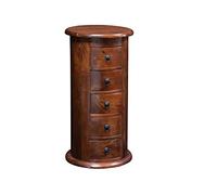 Massivmoebel24.de Commode Ronde - Bois Massif d'acacia laqué (Nougat) - Oxford #338