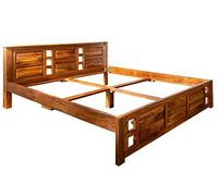 MASSIVMOEBEL24.DE Lit 160x200 - Bois Massif d'acacia laqué (Miel) - Style Colonial - Oxford #0252