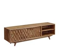 MASSIVMOEBEL24.DE Meuble TV 145x35 Acacia laqué Bois Naturel MOSAYK #101
