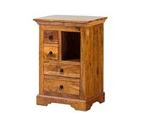 MASSIVMOEBEL24.DE Petite Commode - Bois Massif d'acacia laqué (Miel) - Style Colonial - Oxford #0503