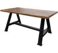 MASSIVMOEBEL24.DE Table à Manger 160x90cm - Fer et Bois Massif recyclé laqué (Multicolore) - Industrial #84