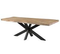 MASSIVMOEBEL24.DE Table à Manger 180x90 Manguier laqué Beige/Anthracite Mat Freeform 5