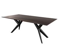 MASSIVMOEBEL24.DE Table à Manger 200x100cm - Bois d'acacia laqué (Brun/Anthracite Mat) - Swiss Edge #32