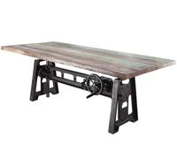 MASSIVMOEBEL24.DE Table à Manger 220x100cm - Fer et Bois Massif recyclé laqué (Multicolore) - Industrial #24