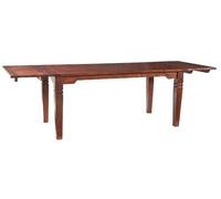 MASSIVMOEBEL24.DE Table à Manger Extensible 90x90 Acacia laqué Nougat Oxford #118