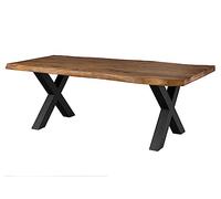 MASSIVMOEBEL24.DE Table à Manger Sheesham Natur coloré Freeform | 180x90x77 cm (BxTxH)74kgModernedémontémassif