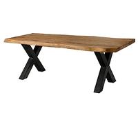 MASSIVMOEBEL24.DE Table à Manger Sheesham Natur coloré Freeform | 180x90x77 cm (BxTxH)74kgModernedémontémassif