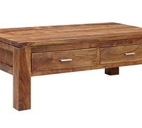 MASSIVMOEBEL24.DE Table Basse 110x60 Acacia laqué Golden Honey Shaman #70
