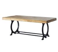 MASSIVMOEBEL24.DE Table Basse 120x60cm - Fer et Bois Massif recyclé laqué - Industrial #35