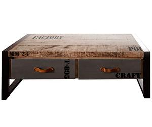 MASSIVMOEBEL24.DE Table Basse Manguier Natur imprimé Factory #128 | 115x60x40 cm (BxTxH)33kgIndustrielmontémassif