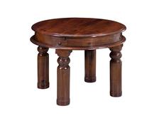 MASSIVMOEBEL24.DE Table Basse Ronde 60cm - Bois Massif d'acacia laqué (Nougat) - Oxford #329