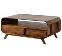 MASSIVMOEBEL24.DE Table Basse Sheesham Brun foncé laqué Mailand #231 | 120x70x50 cm25kgMid Centurymontémassif