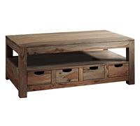 MASSIVMOEBEL24.DE Table Basse Sheesham Gris huilé Nature Grey #33 | 120x70x50 cm (BxTxH)52kgMaison de campagnemontémassif