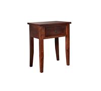 MASSIVMOEBEL24.DE Table d'appoint - Bois Massif d'acacia laqué (Nougat) - Style Colonial - Oxford #907