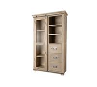 Massivmoebel24.de Vitrine 100x45 Manguier laqué Blanchi Railway #326