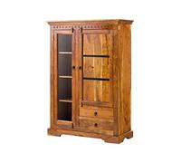 MASSIVMOEBEL24.DE Vitrine 110x45 Acacia laqué Miel Oxford #0425