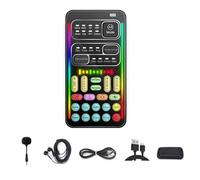 Masslla I9 Voice Changer Kit avec plusieurs effets audio, cartes son en direct Bluetooth, ultra mince, portable, carte son en direct, outil de microphone, , facile à utiliser