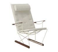 Massproductions Chaise longue Spark. ivoire-hêtre teinté noyer Romo Ruskin Quill 7757/10