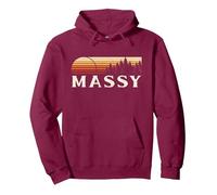 Massy, France Evergreen Vintage Sunset Sweat à Capuche, Unisexe pour Adultes, Marron, M