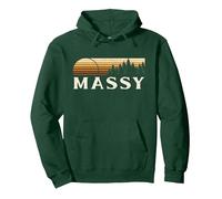 Massy, France Evergreen Vintage Sunset Sweat à Capuche, Unisexe pour Adultes, Vert Forêt, XL