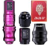 Mast Fold Pro Machine Tatouage Sans Fil Cordless Year Of Dragon Edition Rotary Tattoo Gun Machine Pen Powerful Motor By Mcore-C3 Smart Display, 7 Strokes Length For Pro Artists Pink Color
