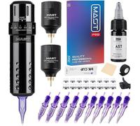 Mast Kit De Tatouage Flip Wireless Tattoo Pen Machine Rotative Tattoo Gun 7 Strokes Length 2 Piles Interchangeables Rca Jack Batterie Tatouage Aiguille Encre De Tatouage Pour Débutants Et Tatoueurs