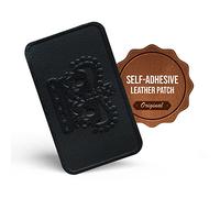 MastaPlasta Patch de réparation Autocollant en Cuir de qualité supérieure - Couronne Noire - 10 x 6 cm - Réparation et décoration instantanées pour canapés, sièges de Voiture, Sacs à Main, Vestes et