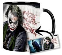 MasTazas Batman The Dark Knight Joker Heath Ledger Tasse Ceramique Intérieure et Poignée Noire Mug