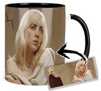 MasTazas Billie Tasse Eilish Tasse Ceramique Intérieure et Poignée Noire Mug