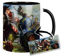 MasTazas Blood Bowl Tasse Ceramique Intérieure et Poignée Noire Mug