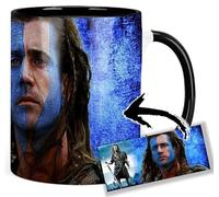 MasTazas Braveheart Mel Gibson Tasse Ceramique Intérieure et Poignée Noire Mug