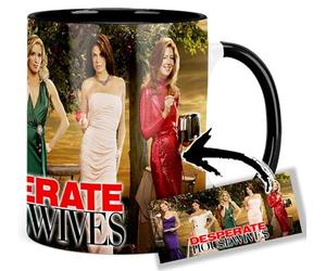 MasTazas Desperate Housewives Teri Hatcher Felicity Huffman Marcia Cross Eva Longoria Dana Delany Tasse Ceramique Intérieure et Poignée Noire Mug