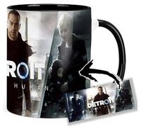 MasTazas Detroit Become Human Bryan Dechart Jesse Williams Valorie Curry Tasse Ceramique Intérieure et Poignée Noire Mug