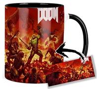 MasTazas Doom Tasse Ceramique Intérieure et Poignée Noire Mug