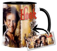 MasTazas Hook Peter Pan Robin Williams Dustin Hoffman Tasse Ceramique Intérieure et Poignée Noire Mug