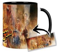 MasTazas Indiana Jones Tasse Ceramique Intérieure et Poignée Noire Mug