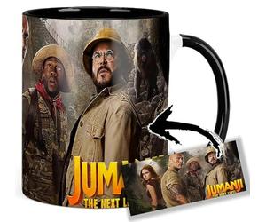 MasTazas Jumanji The Next Level Dwayne Johnson Karen Gillan Jack Black Kevin Hart A Tasse Ceramique Intérieure et Poignée Noire Mug