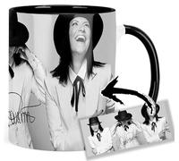 MasTazas Laura Pausini Tasse Ceramique Intérieure et Poignée Noire Mug