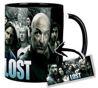 MasTazas Lost Matthew Fox Evangeline Lilly Josh Holloway Terry O'Quinn Tasse Ceramique Intérieure et Poignée Noire Mug