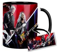 MasTazas Metallica Robert Trujillo Kirk Hammett Lars Ulrich James Hetfield Tasse Ceramique Intérieure et Poignée Noire Mug